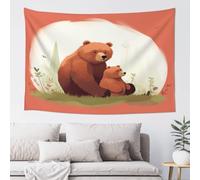 QMKFWT Bear Hug Tapestry Aesthetic Wall Hanging Tapestries 60'' x 40'' Boho Tapestries Vertical Wall Art Decorative Funny Vintage Poster Flag Tapestry for Bedroom Living Room Decor
