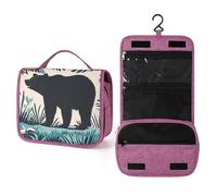 QMKFWT Bear Silhouette Toiletry Bag Waterproof Makeup Bag with Hanging Hook Cosmetic Bags for Women Travel Essentials