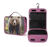 QMKFWT Bear Toiletry Bag Waterproof Makeup Bag with Hanging Hook Cosmetic Bags for Women Travel Essentials
