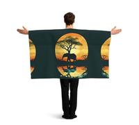 QMKFWT Beautiful Elephant Flag Cape with Sleeves for Adults, Wearable Flag Cloak Lightweight Body Flag Cloak Outfits Costume Accessories for Party Favors Celebrations
