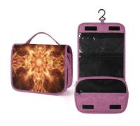 QMKFWT Beautiful Flame Pattern Toiletry Bag Waterproof Makeup Bag with Hanging Hook Cosmetic Bags for Women Travel Essentials