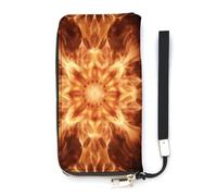 QMKFWT Beautiful Flame Pattern Wallet Large Capacity Clutch Cash PursePU Leather Long Zipper Pouch Wallet Unisex, white, 20x10.5cm, Wallet