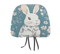QMKFWT Beautiful Little Bunny Car Seat Headrest Cover Adjustable and Reusable Anti-Dirty Flexible Hear Rest Covers Soft Dust-Proof Car Seat Headrest Protector for Most Vehicles
