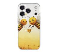 QMKFWT Bee Love Honey Phone Case for Phone 17, TPU Anti-Yellowing Scratch Resistant, Slim Shockproof Cover with Precise Cutouts, Supports Wireless Charging Phone Case for Phone 17