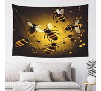 QMKFWT Bee Pattern Tapestry Aesthetic Wall Hanging Tapestries 60'' x 40'' Boho Tapestries Vertical Wall Art Decorative Funny Vintage Poster Flag Tapestry for Bedroom Living Room Decor