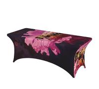QMKFWT Bees Circling Decorative Tablecloth Protector for Wedding, Banquet & Parties6FT Spandex Rectangle Tablecloths, Stretch Washable Table Cloth Wrinkle Free Patio Table Cover