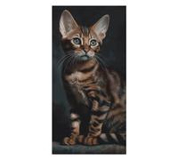QMKFWT Bengal Cat Beach Towels Extra Large, Quick Dry Absorbent Multipurpose, Oversized Beach Towel, Sand Free Foldable Lightweight, Travel Towel, for Beach Pool Camping Travel Vacation, 63x31.5 in