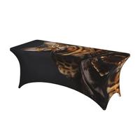 QMKFWT Bengal Cat Decorative Tablecloth Protector for Wedding, Banquet & Parties6FT Spandex Rectangle Tablecloths, Stretch Washable Table Cloth Wrinkle Free Patio Table Cover