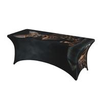 QMKFWT Bengal Cat Decorative Tablecloth Protector for Wedding, Banquet & Parties6FT Spandex Rectangle Tablecloths, Stretch Washable Table Cloth Wrinkle Free Patio Table Cover