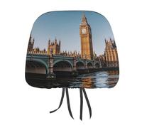 QMKFWT Big Ben and Houses of Parliament Riverside Car Seat Headrest Cover Adjustable and Reusable Anti-Dirty Flexible Hear Rest Covers Soft Dust-Proof Car Seat Headrest Protector for Most Vehicles