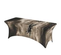 QMKFWT Black and White Airplane Decorative Tablecloth Protector for Wedding, Banquet & Parties6FT Spandex Rectangle Tablecloths, Stretch Washable Table Cloth Wrinkle Free Patio Table Cover