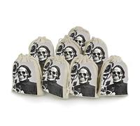 QMKFWT Black And White Flowers And Skull Drawstring Pouches Small Bulk Cotton Burlap Storage Bags Reusable Muslin Sachet Bag for Candy, Toys, Jewelry, Treats, Birthday Party Favors