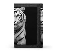 QMKFWT Black And White Tiger Casual Wallet Credit Card Holder Premium Document Organizer Case for Men And Women