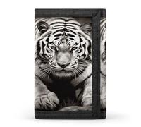 QMKFWT Black And White Tiger Casual Wallet Credit Card Holder Premium Document Organizer Case for Men And Women