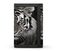 QMKFWT Black And White Tiger Casual Wallet Credit Card Holder Premium Document Organizer Case for Men And Women