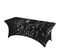 QMKFWT Black Bean Balls Decorative Tablecloth Protector for Wedding, Banquet & Parties6FT Spandex Rectangle Tablecloths, Stretch Washable Table Cloth Wrinkle Free Patio Table Cover