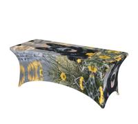 QMKFWT Black German Shepherd Dog Decorative Tablecloth Protector for Wedding, Banquet & Parties6FT Spandex Rectangle Tablecloths, Stretch Washable Table Cloth Wrinkle Free Patio Table Cover