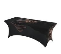 QMKFWT Black Lab Dog Decorative Tablecloth Protector for Wedding, Banquet & Parties6FT Spandex Rectangle Tablecloths, Stretch Washable Table Cloth Wrinkle Free Patio Table Cover