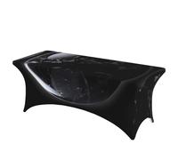 QMKFWT Black Marble Decorative Tablecloth Protector for Wedding, Banquet & Parties6FT Spandex Rectangle Tablecloths, Stretch Washable Table Cloth Wrinkle Free Patio Table Cover