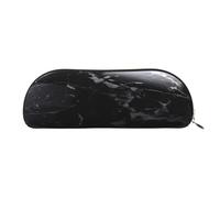 QMKFWT Black Marble Pencil Pouch Leather,Small Pen Bags With Zipper For Pencils,Pens,Markers,Makeups,Change,Coins
