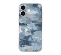 QMKFWT Blue and Gray Pattern Phone Case for Phone 17, TPU Anti-Yellowing Scratch Resistant, Slim Shockproof Cover with Precise Cutouts, Supports Wireless Charging Phone Case for Phone 17