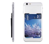 QMKFWT Blue Ice Crystals Phone Wallet, Stick On Card Holder for Back of Phone Case - Leather Cell Phone Card Wallet Sleeve Adhesive Phone Pocket - Compatible with Most Cell Phones