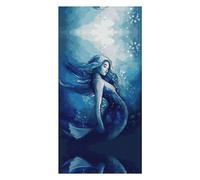 QMKFWT Blue Mermaid Beach Towels Extra Large, Quick Dry Absorbent Multipurpose, Oversized Beach Towel, Sand Free Foldable Lightweight, Travel Towel, for Beach Pool Camping Travel Vacation, 63x31.5 in