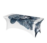 QMKFWT Blue Monkey Pattern Decorative Tablecloth Protector for Wedding, Banquet & Parties6FT Spandex Rectangle Tablecloths, Stretch Washable Table Cloth Wrinkle Free Patio Table Cover