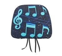 QMKFWT Blue Musical Notes Car Seat Headrest Cover Adjustable and Reusable Anti-Dirty Flexible Hear Rest Covers Soft Dust-Proof Car Seat Headrest Protector for Most Vehicles