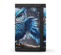 QMKFWT Blue Owl Casual Wallet Credit Card Holder Premium Document Organizer Case for Men And Women