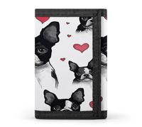 QMKFWT Boston Terrier Heart Dog Casual Wallet Credit Card Holder Premium Document Organizer Case for Men And Women