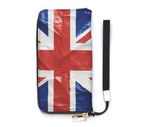 QMKFWT British Flag Wallet Large Capacity Clutch Cash PursePU Leather Long Zipper Pouch Wallet Unisex, white, 20x10.5cm, Wallet