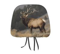 QMKFWT Bull Elk Car Seat Headrest Cover Adjustable and Reusable Anti-Dirty Flexible Hear Rest Covers Soft Dust-Proof Car Seat Headrest Protector for Most Vehicles