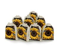 QMKFWT Butterfly And Sunflower Drawstring Pouches Small Bulk Cotton Burlap Storage Bags Reusable Muslin Sachet Bag for Candy, Toys, Jewelry, Treats, Birthday Party Favors
