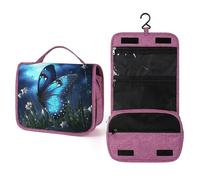QMKFWT Butterfly Night Toiletry Bag Waterproof Makeup Bag with Hanging Hook Cosmetic Bags for Women Travel Essentials