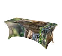 QMKFWT Capybara with Eyes Closed Decorative Tablecloth Protector for Wedding, Banquet & Parties6FT Spandex Rectangle Tablecloths, Stretch Washable Table Cloth Wrinkle Free Patio Table Cover