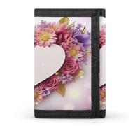 QMKFWT Card Heart Shape Flowers Casual Wallet Credit Card Holder Premium Document Organizer Case for Men And Women