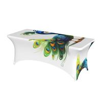 QMKFWT Cartoon Animals Decorative Tablecloth Protector for Wedding, Banquet & Parties6FT Spandex Rectangle Tablecloths, Stretch Washable Table Cloth Wrinkle Free Patio Table Cover