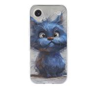 QMKFWT Cartoon Blue Cat Phone Case for Phone 17, TPU Anti-Yellowing Scratch Resistant, Slim Shockproof Cover with Precise Cutouts, Supports Wireless Charging Phone Case for Phone 17