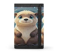QMKFWT Cartoon Cute Otter Casual Wallet Credit Card Holder Premium Document Organizer Case for Men And Women