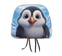 QMKFWT Cartoon Cute Penguin Car Seat Headrest Cover Adjustable and Reusable Anti-Dirty Flexible Hear Rest Covers Soft Dust-Proof Car Seat Headrest Protector for Most Vehicles