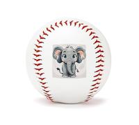 QMKFWT Cartoon Elephant Baseball Standard Practice Baseball Flat Raised Seam Options Official League Baseballs for League Play Pitching Hitting Batting Fielding Gifts