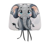 QMKFWT Cartoon Elephant Car Seat Headrest Cover Adjustable and Reusable Anti-Dirty Flexible Hear Rest Covers Soft Dust-Proof Car Seat Headrest Protector for Most Vehicles