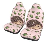 QMKFWT Cartoon Hedgehog Printed 2 Pcs Automotive Seat Covers for Front with Elastic Straps Car Protector Seat Covers for Car SUV Truck