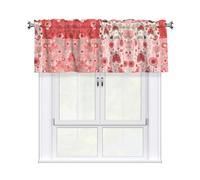QMKFWT Cartoon Ladybug Curtain Valance for Windows,Kitchen Window Curtains Blackout Drapes Window Treatments Decorative Rod Pocket Short Curtain for Living Room Bedroom,54" W x 18" L
