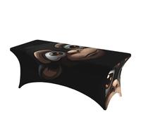 QMKFWT Cartoon Monkey Avatar Decorative Tablecloth Protector for Wedding, Banquet & Parties6FT Spandex Rectangle Tablecloths, Stretch Washable Table Cloth Wrinkle Free Patio Table Cover