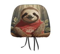 QMKFWT Cartoon Sloth Car Seat Headrest Cover Adjustable and Reusable Anti-Dirty Flexible Hear Rest Covers Soft Dust-Proof Car Seat Headrest Protector for Most Vehicles