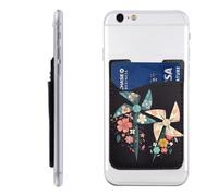 QMKFWT Cartoon Windmill Phone Wallet, Stick On Card Holder for Back of Phone Case - Leather Cell Phone Card Wallet Sleeve Adhesive Phone Pocket - Compatible with Most Cell Phones