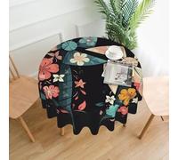 QMKFWT Cartoon Windmill Printed Round Tablecloth,Dust-Proof Wrinkle Resistant Table Cover Washable Polyester Table Cloth for Kitchen Dining Room Farmhouse Picnic Indoor Outdoor(Round 60 Inch)