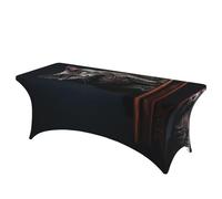 QMKFWT Cat on Table Decorative Tablecloth Protector for Wedding, Banquet & Parties6FT Spandex Rectangle Tablecloths, Stretch Washable Table Cloth Wrinkle Free Patio Table Cover